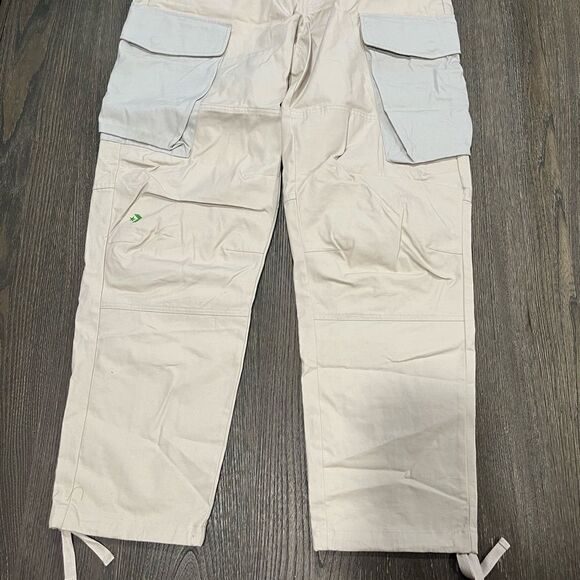 NWOT Converse Mens Cream White Cargo Jogger Pants Size M - Picture 2 of 10